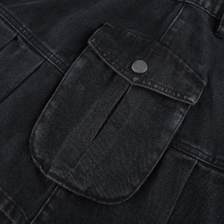 Jupe plissée jeans avec poches sur les cotés