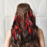 Bandeau de cheveux en plumes de paon tissées à la main